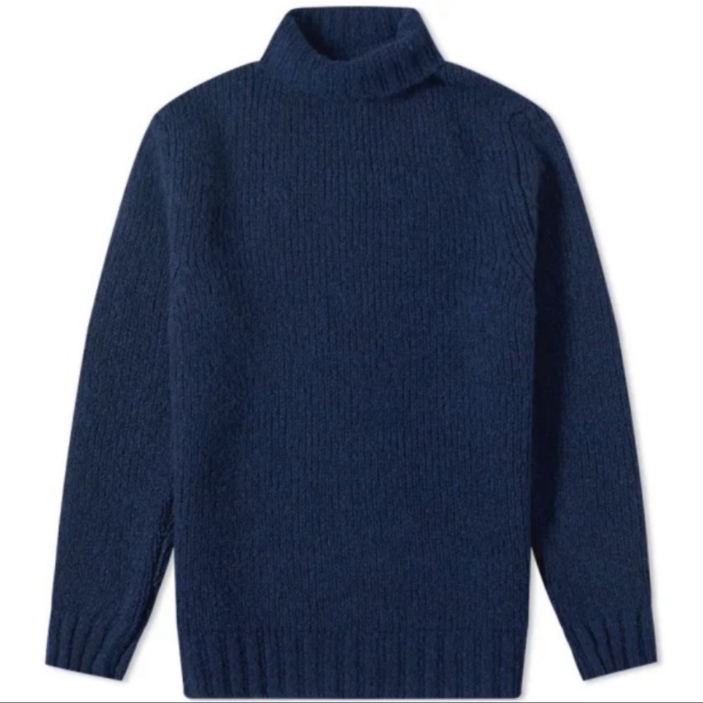 NN07 Navy Blue Douglas Turtle Neck Knit Sweater S